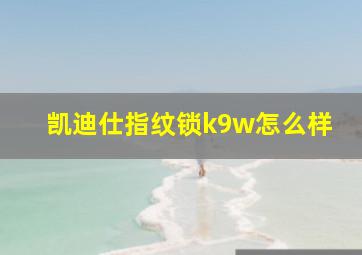 凯迪仕指纹锁k9w怎么样