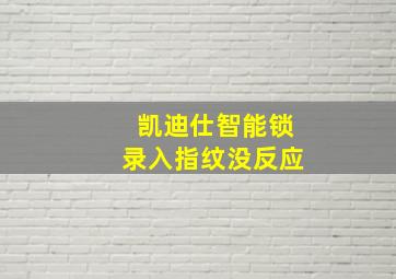 凯迪仕智能锁录入指纹没反应