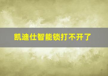 凯迪仕智能锁打不开了