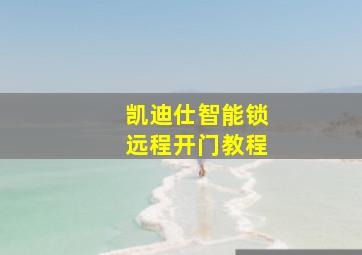 凯迪仕智能锁远程开门教程