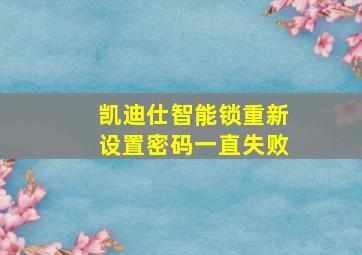 凯迪仕智能锁重新设置密码一直失败