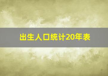 出生人口统计20年表