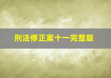 刑法修正案十一完整版