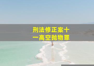 刑法修正案十一高空抛物罪