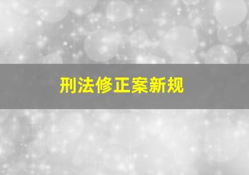 刑法修正案新规