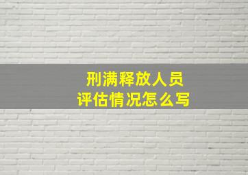 刑满释放人员评估情况怎么写