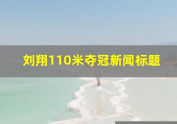 刘翔110米夺冠新闻标题