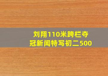 刘翔110米跨栏夺冠新闻特写初二500