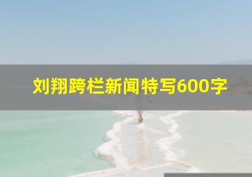 刘翔跨栏新闻特写600字