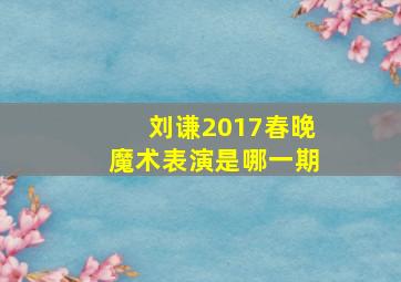 刘谦2017春晚魔术表演是哪一期