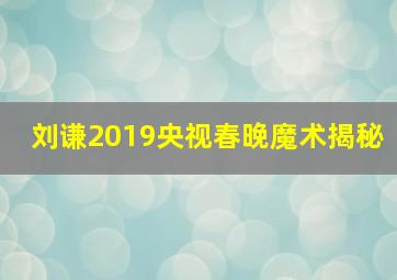 刘谦2019央视春晚魔术揭秘