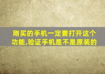 刚买的手机一定要打开这个功能,验证手机是不是原装的