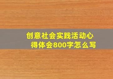 创意社会实践活动心得体会800字怎么写