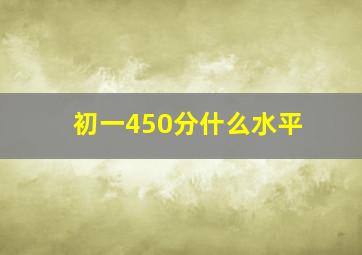 初一450分什么水平