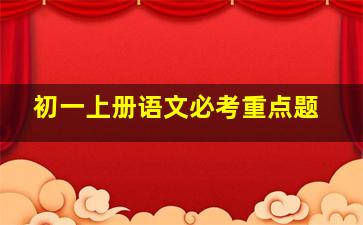 初一上册语文必考重点题