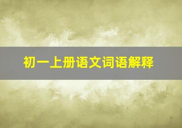 初一上册语文词语解释