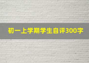 初一上学期学生自评300字