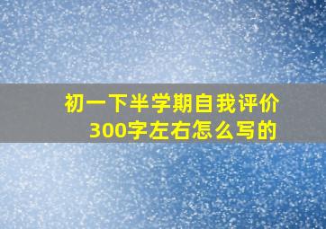 初一下半学期自我评价300字左右怎么写的