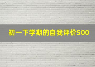 初一下学期的自我评价500