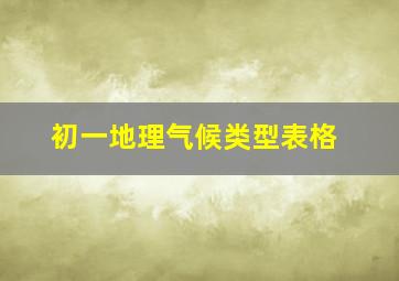 初一地理气候类型表格