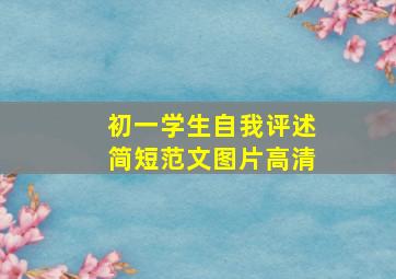 初一学生自我评述简短范文图片高清