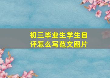 初三毕业生学生自评怎么写范文图片