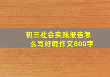 初三社会实践报告怎么写好呢作文800字