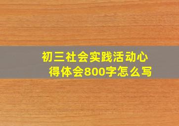 初三社会实践活动心得体会800字怎么写