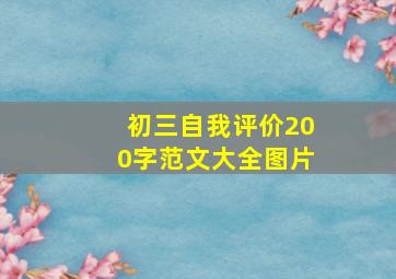 初三自我评价200字范文大全图片