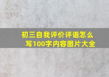 初三自我评价评语怎么写100字内容图片大全