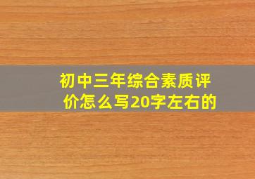 初中三年综合素质评价怎么写20字左右的