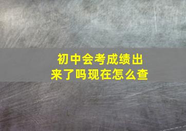 初中会考成绩出来了吗现在怎么查