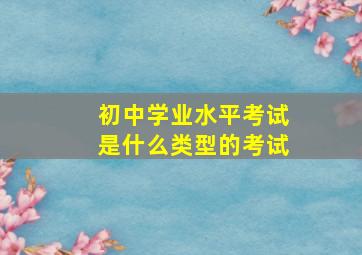 初中学业水平考试是什么类型的考试