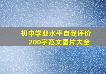 初中学业水平自我评价200字范文图片大全