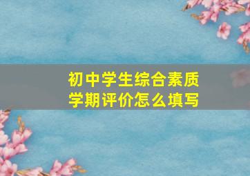 初中学生综合素质学期评价怎么填写