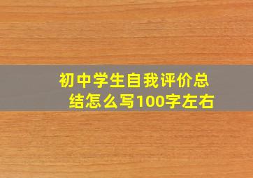 初中学生自我评价总结怎么写100字左右