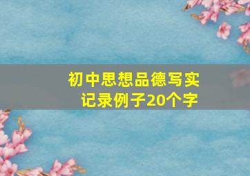 初中思想品德写实记录例子20个字