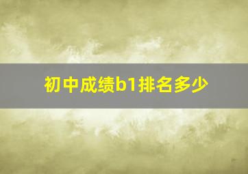 初中成绩b1排名多少