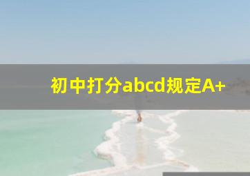 初中打分abcd规定A+