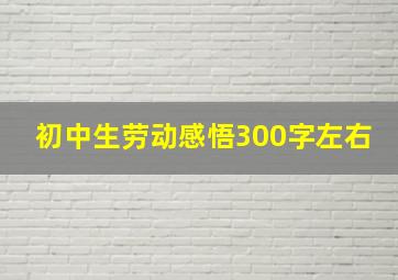 初中生劳动感悟300字左右