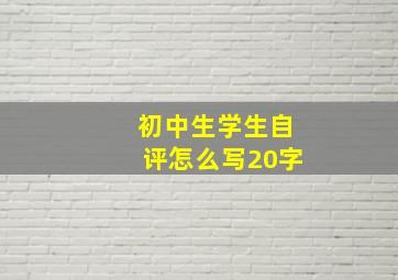 初中生学生自评怎么写20字