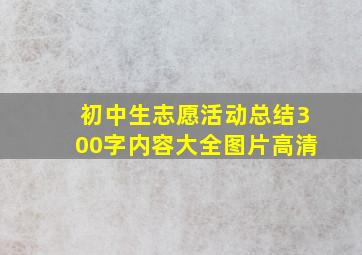 初中生志愿活动总结300字内容大全图片高清