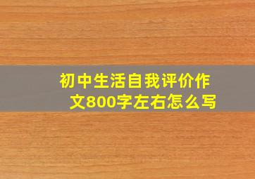 初中生活自我评价作文800字左右怎么写