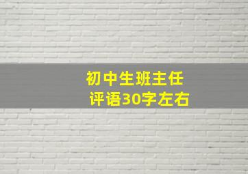 初中生班主任评语30字左右