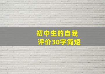 初中生的自我评价30字简短