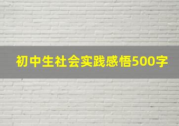 初中生社会实践感悟500字