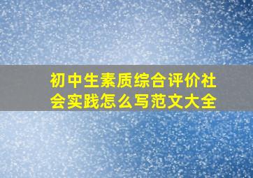 初中生素质综合评价社会实践怎么写范文大全