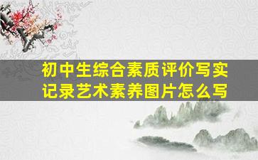 初中生综合素质评价写实记录艺术素养图片怎么写