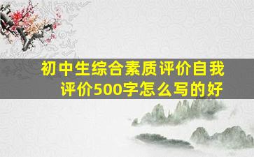 初中生综合素质评价自我评价500字怎么写的好