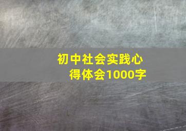 初中社会实践心得体会1000字